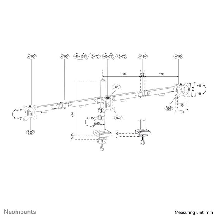 EAN 8717371446895 - Neomounts DS60-600BL3 soporte para monitor 68,6 cm (27") Escritorio Negro imagen 17