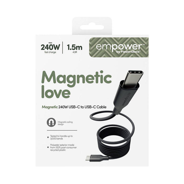 EAN 5715685027697 - PanzerGlass empower by ® Magnetic 240W USB-C to USB-C Cable | USB 2.0 | 1.5M | Space Black Protector de p imagen 3