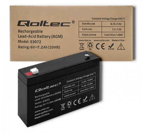 EAN 5901878530727 - Qoltec 53072 batería para sistema ups Sealed Lead Acid (VRLA) 6 V 7,2 Ah imagen 6