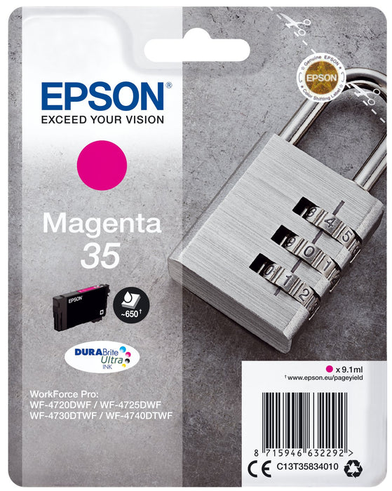 EAN 8715946632292 - Epson Padlock C13T35834010 cartucho de tinta 1 pieza(s) Original Rendimiento estándar imagen 1