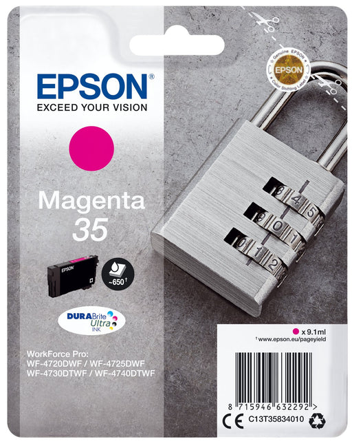 EAN 8715946632308 - Epson Padlock C13T35834020 cartucho de tinta 1 pieza(s) Original Rendimiento estándar imagen 1