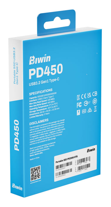 EAN 6955914639799 - Biwin PD450 2 TB USB Tipo C 3.2 Gen 1 (3.1 Gen 1) Negro imagen 14