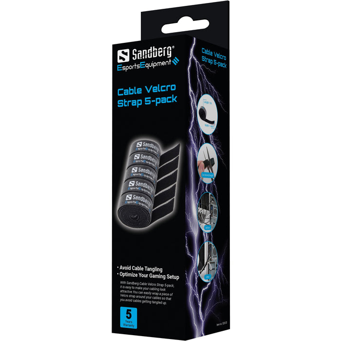 EAN 5705730520334 - Sandberg 520-33 presilla Bridas adherentes para cables Negro 5 pieza(s) imagen 2