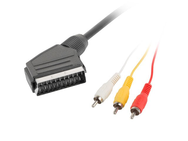 EAN 5901969413069 - Lanberg CA-EURC-10CC-0018-BK cable EUROCONECTOR 1,8 m SCART (21-pin) 3 x RCA Negro imagen 1
