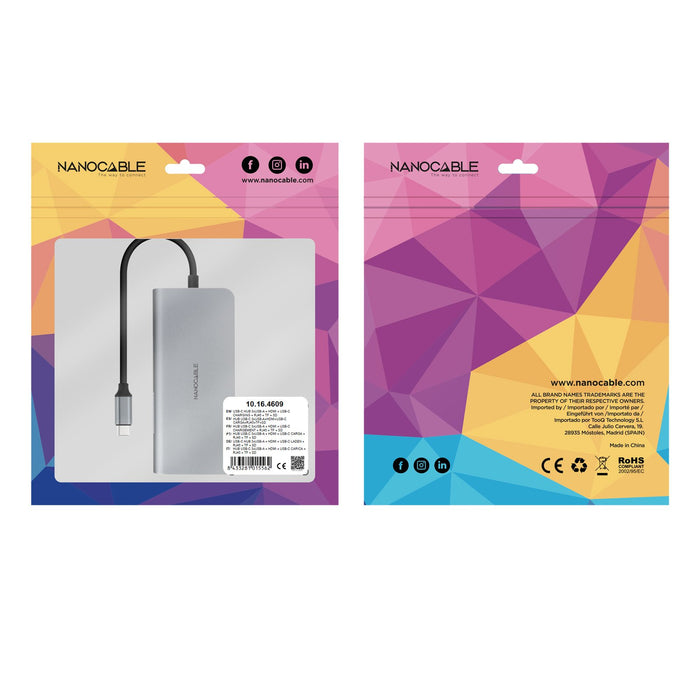 EAN 8433281015562 - Nanocable 10.16.4609 base para portátil y replicador de puertos Alámbrico USB 3.2 Gen 1 (3.1 Gen 1) Type- imagen 6