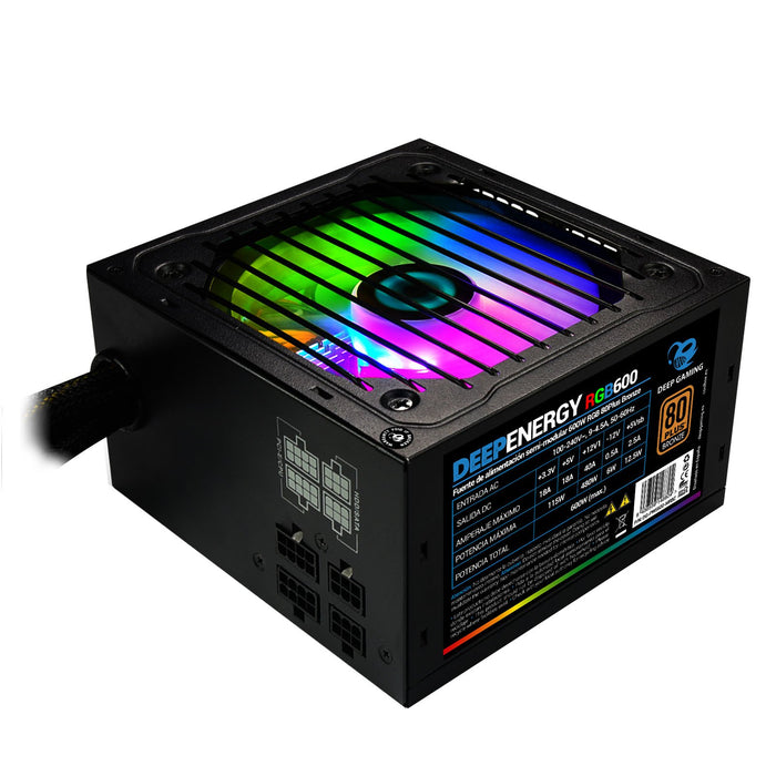 EAN 8436556148804 - Deep Gaming DeepEnergy RGB600 unidad de fuente de alimentación 600 W 20+4 pin ATX ATX Negro imagen 1