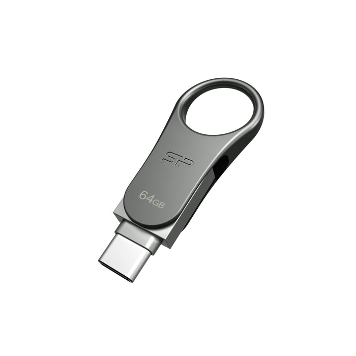 EAN 4712702644838 - Silicon Power Mobile C80 unidad flash USB 64 GB USB Type-A / USB Type-C 3.2 Gen 1 (3.1 Gen 1) Titanio imagen 2