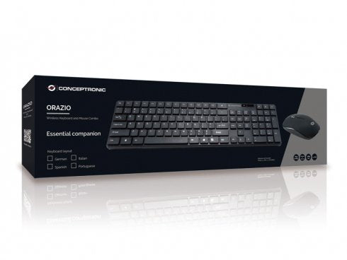 EAN 4015867208632 - Conceptronic Orazio teclado Ratón incluido Hogar RF inalámbrico QWERTY Español Negro imagen 3