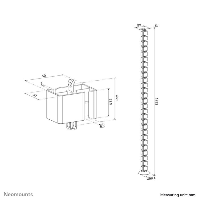 EAN 8721246340089 - Neomounts ADS06-130BL organizador de cables Escritorio Guía para cables Negro 1 pieza(s) imagen 11
