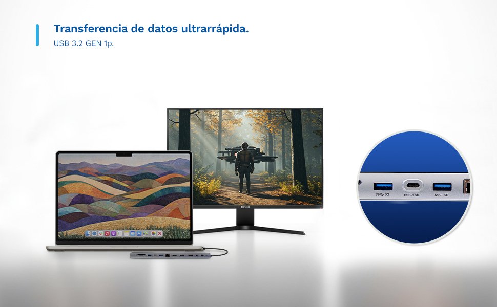 EAN 8052101435351 - Ewent EW1150 base para portátil y replicador de puertos Alámbrico USB 3.2 Gen 1 (3.1 Gen 1) Type-C Alumin imagen 12