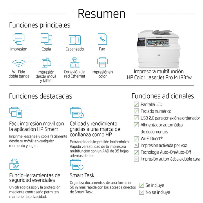 EAN 0193905485673 - HP Color LaserJet Pro MFP M183fw Laser A4 600 x 600 DPI 16 ppm Wifi imagen 13