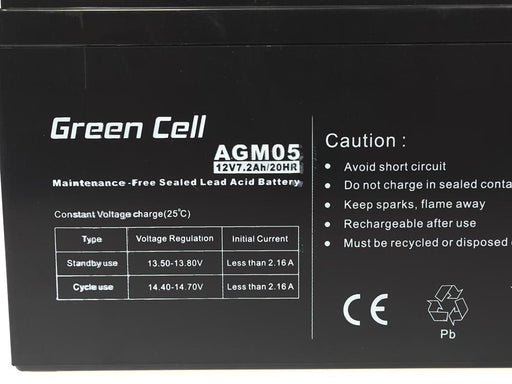 EAN 5902701411510 - Green Cell AGM05 batería para sistema ups Sealed Lead Acid (VRLA) 12 V 7,2 Ah imagen 2