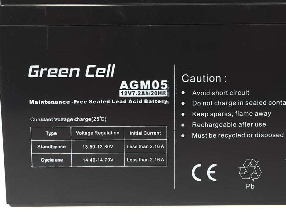 EAN 5902701411510 - Green Cell AGM05 batería para sistema ups Sealed Lead Acid (VRLA) 12 V 7,2 Ah imagen 2