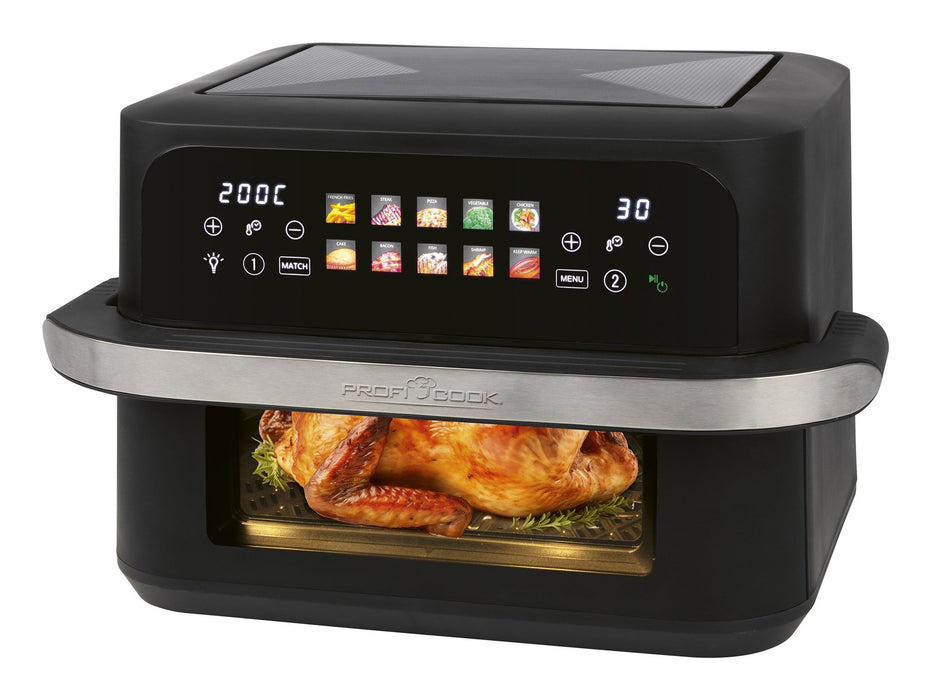 EAN 4006160013139 - ProfiCook PC-FR 1313 H Doble 10 L Independiente 2400 W Freidora de aire caliente Negro, Acero inoxidable imagen 2