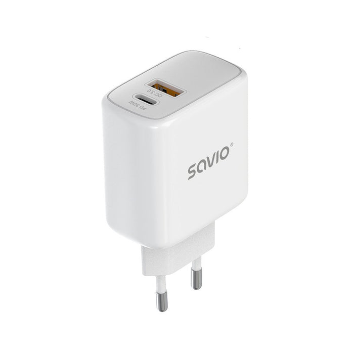 EAN 5901986049265 - Savio LA-10 cargador de dispositivo móvil Teléfono móvil, Teléfono, Universal Blanco USB Carga rápida imagen 3