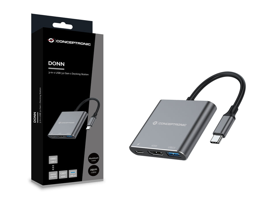 EAN 4015867230671 - Conceptronic DONN18G base para portátil y replicador de puertos Alámbrico USB 3.2 Gen 1 (3.1 Gen 1) Type- imagen 5