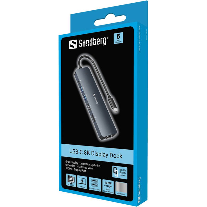 EAN 5705730136436 - Sandberg 136-43 base para portátil y replicador de puertos USB 3.2 Gen 1 (3.1 Gen 1) Type-C Gris imagen 7