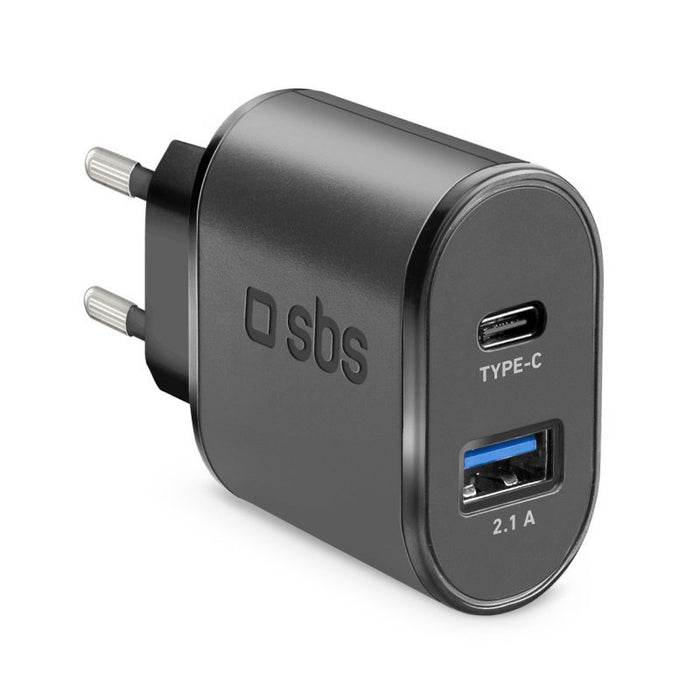 EAN 8018417251436 - SBS TETRAVUSBTC2AFAST adaptador e inversor de corriente Interior 15 W Negro imagen 1