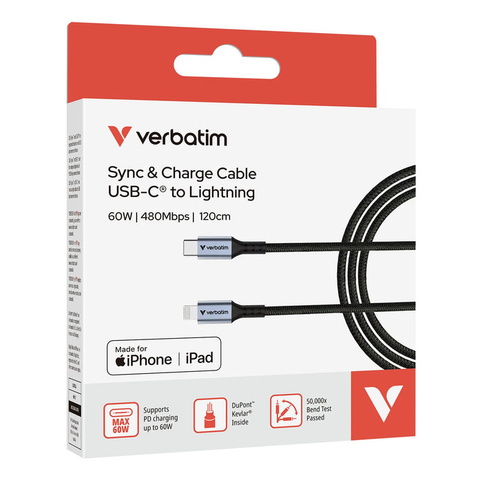 EAN 0023942318446 - Verbatim 31844 cable de conector Lightning 1,2 m Negro imagen 5