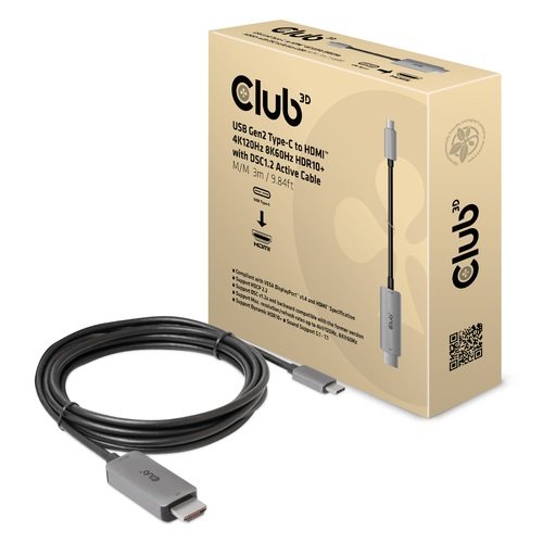 EAN 8719214472351 - CLUB3D CAC-1587 cambiador de género para cable USB Gen2 Type-C HDMI Type A (Standard) Negro imagen 1