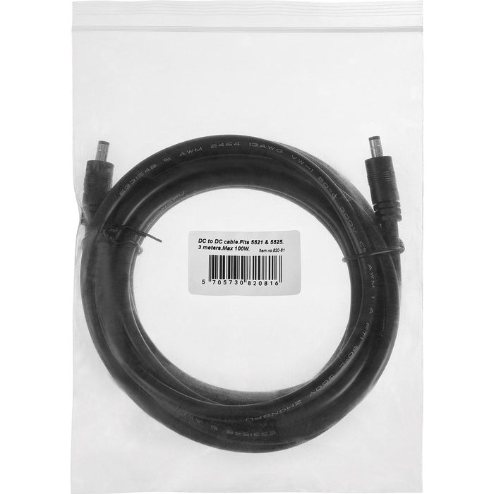 EAN 5705730820816 - Sandberg 820-81 cable de transmisión Negro 3 m 5.5 x 2.1 mm 5.5 x 2.5 mm imagen 2