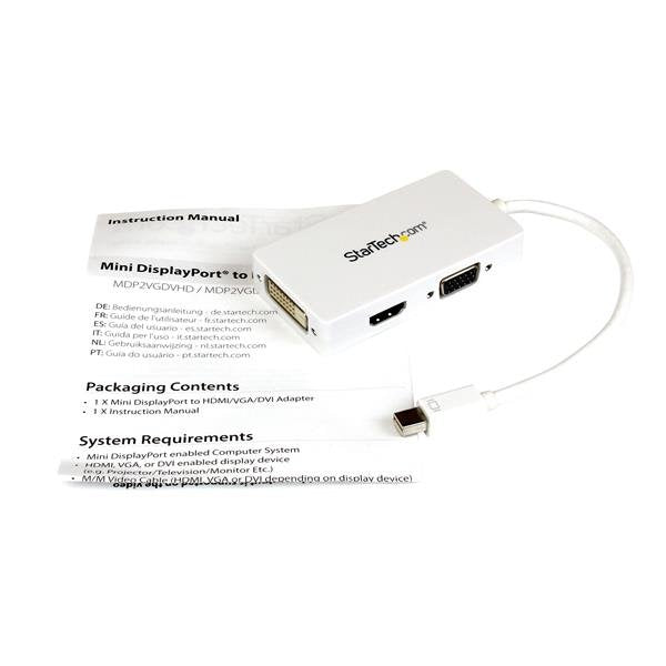 EAN 0065030857093 - StarTech.com MDP2VGDVHDW adaptador de cable de vídeo 0,15 m DVI-D + VGA (D-Sub) + HDMI imagen 6