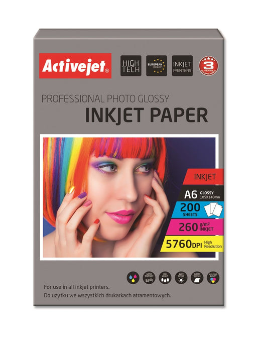 EAN 5901452122645 - Activejet AP6-260GR200 papel fotográfico Blanco Brillo imagen 1