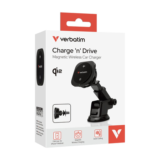 EAN 0023942318613 - Verbatim Charge 'n' Drive Qi2 Smartphone Negro USB Cargador inalámbrico Carga rápida Auto imagen 2