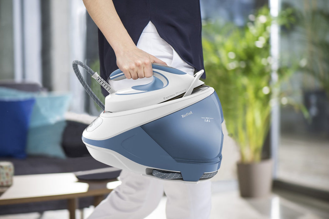 EAN 3121040077603 - Tefal Express Protect SV9202 2800 W 1,8 L Durilium AirGlide Autoclean soleplate Blanco, Azul imagen 5