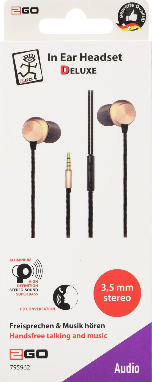 EAN 4010425959629 - 2GO 795962 auricular y casco Auriculares Alámbrico Dentro de oído Llamadas/Música Oro imagen 2