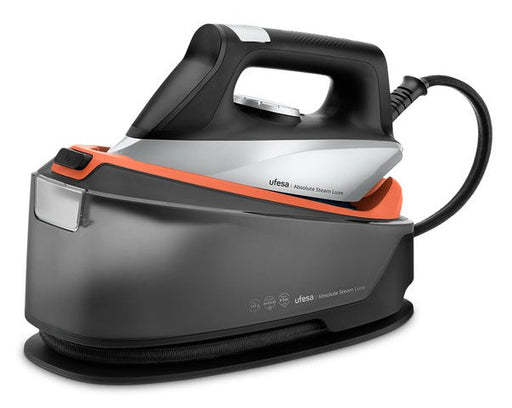 EAN 8422160059704 - Ufesa 80205970 estación plancha al vapor 2400 W 1,2 L Suela de cerámica Negro, Naranja imagen 1