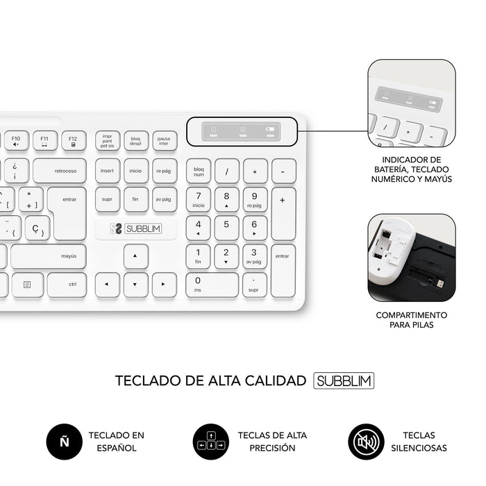 EAN 8436586742560 - SUBBLIM SUBKBC-CSSW11 teclado Ratón incluido Universal RF inalámbrico QWERTY Español imagen 4