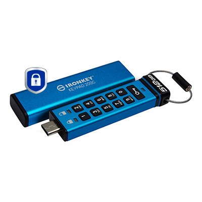 EAN 0740617336597 - Kingston Technology IronKey Keypad 200 unidad flash USB USB Tipo C 3.2 Gen 1 (3.1 Gen 1) Azul imagen 2