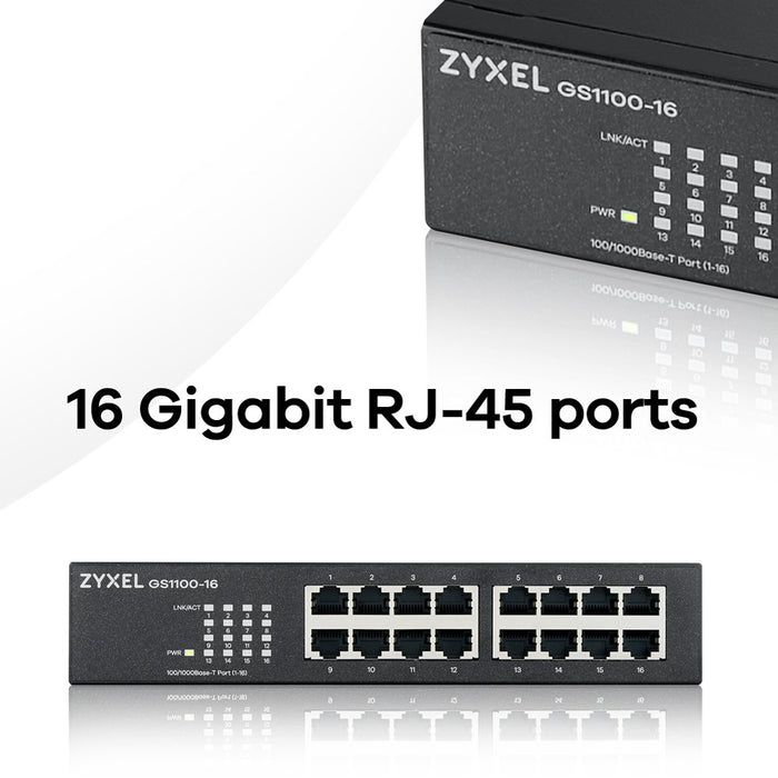 EAN 4718937614066 - Zyxel GS1100-16 No administrado Gigabit Ethernet (10/100/1000) imagen 8