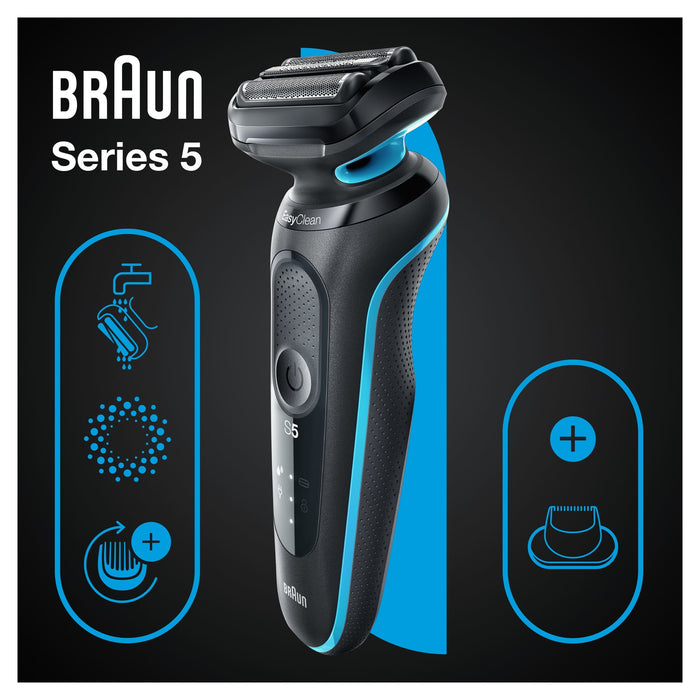 EAN 4210201432654 - Braun Series 5 51-M1200s afeitadora Máquina de afeitar de láminas Recortadora Negro, Azul imagen 4
