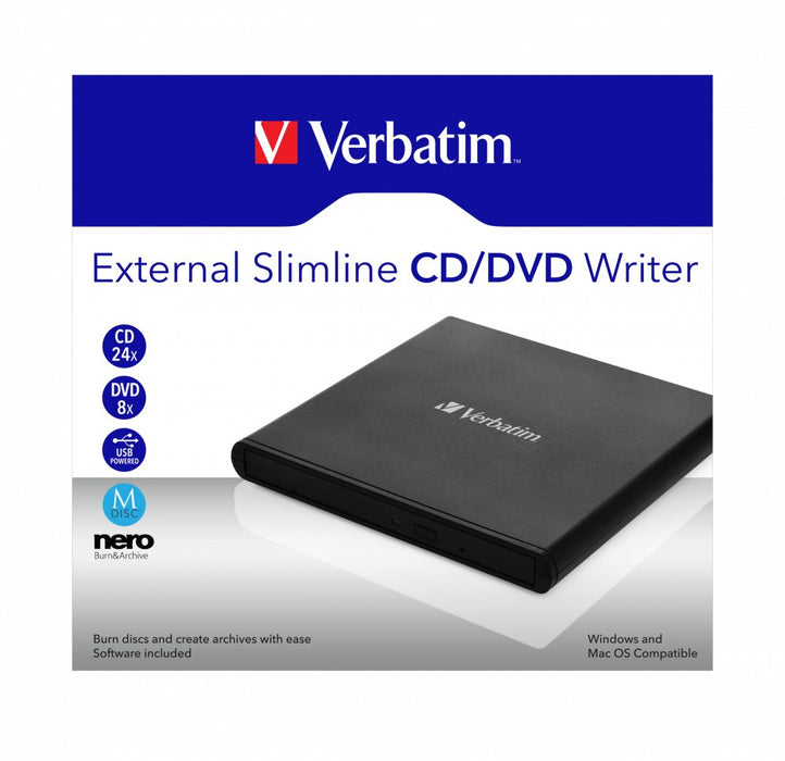EAN 0023942535041 - Verbatim External Slimline CD/DVD Writer unidad de disco óptico DVD±RW Negro imagen 4