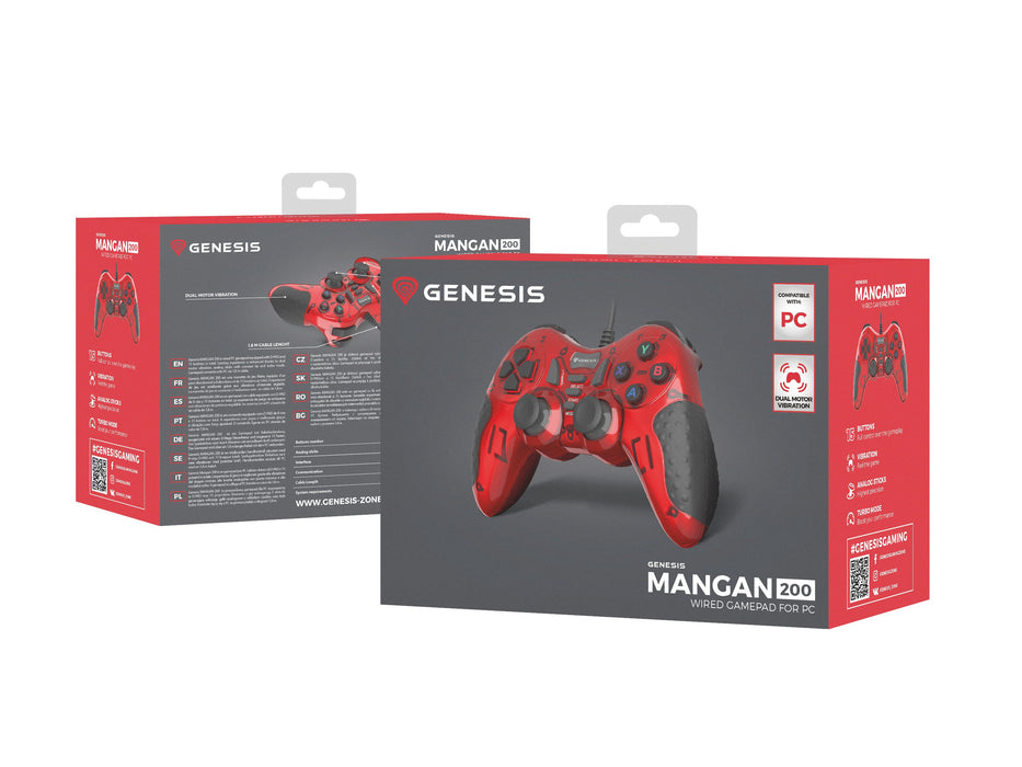 EAN 5901969420029 - GENESIS MANGAN 200 Rojo USB 2.0 Gamepad Analógico/Digital PC imagen 6
