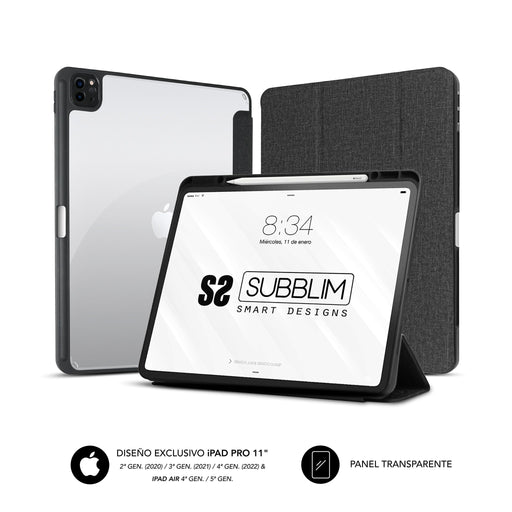 EAN 8436586742751 - SUBBLIM SUBCST-5SC400 funda para tablet 27,9 cm (11") Folio Negro, Transparente imagen 2