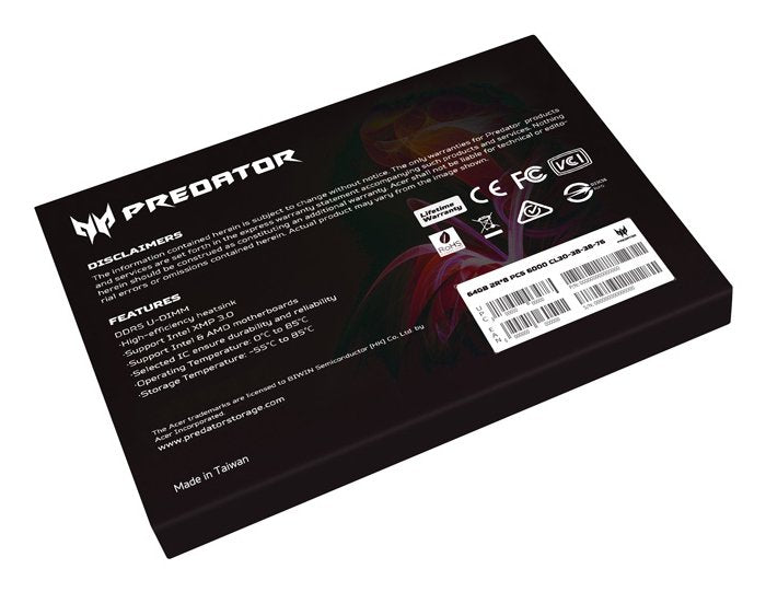 EAN 6955914618527 - Predator PALLASII-64GB-6000-2R8-2X módulo de memoria 2 x 32 GB DDR5 6000 MT/s imagen 14