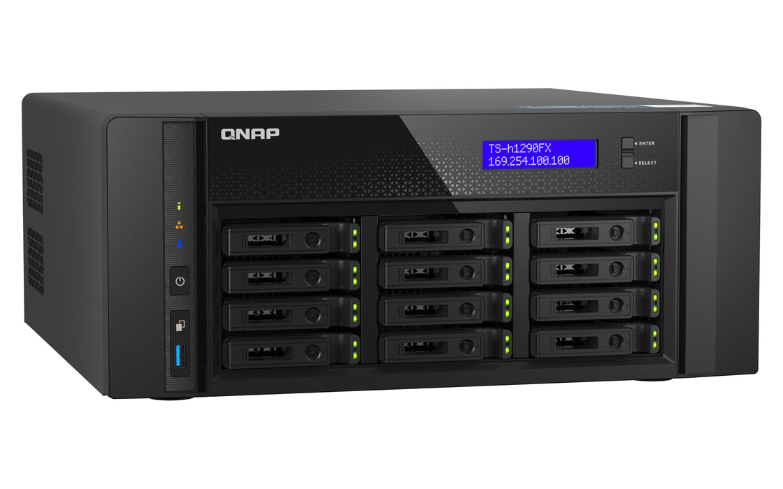 EAN 4711103080528 - QNAP TS-h1290FX NAS Torre EPYC 7302P 128 GB DDR4 0 TB QuTS hero Negro imagen 3