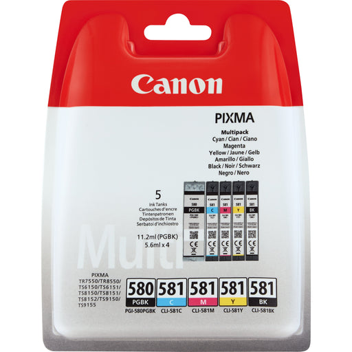 EAN 8714574652160 - Canon PGI-580/CL-581 cartucho de tinta 5 pieza(s) Original Rendimiento estándar Negro, Cian, Magenta, Ama imagen 1