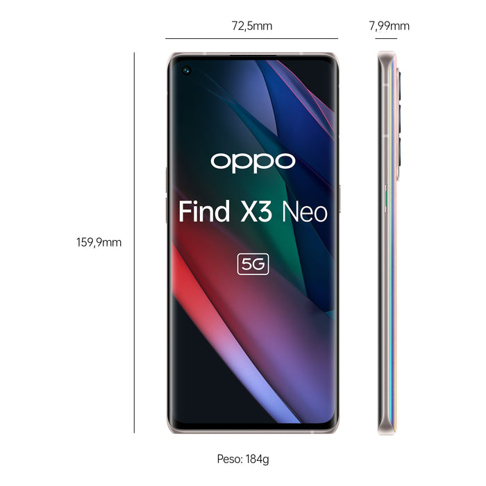 EAN 6944284679757 - OPPO Find X3 Neo 16,6 cm (6.55") SIM doble ColorOS 11.1 5G USB Tipo C 12 GB 256 GB 4500 mAh Plata imagen 3