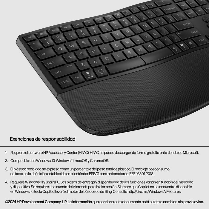 EAN 197498231174 - HP 680 Comfort Dual-Mode Keyboard teclado Hogar RF Wireless + Bluetooth Negro imagen 8