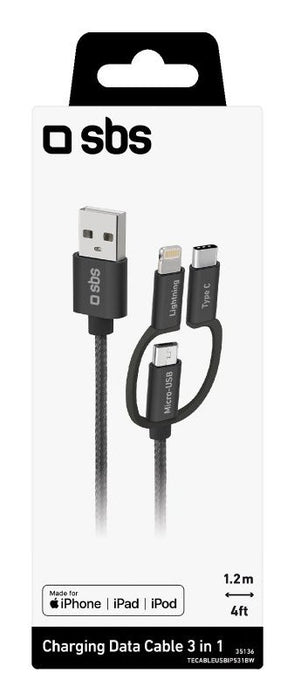 EAN 8018417335136 - SBS TECABLEUSBIP531BW cable USB USB 2.0 1,2 m USB A Micro-USB A Negro imagen 2