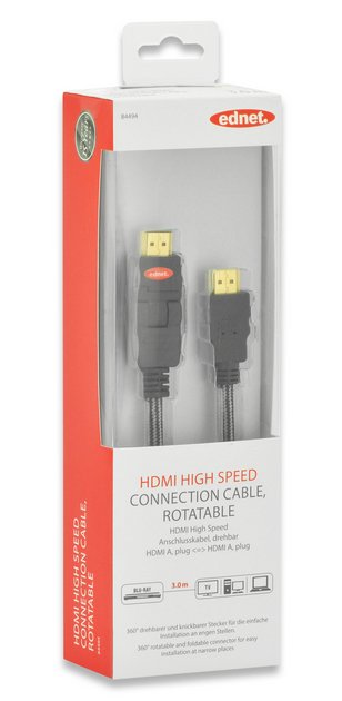 EAN 4054007844941 - Ednet 3m HDMI m/m cable HDMI HDMI tipo A (Estándar) Negro imagen 1