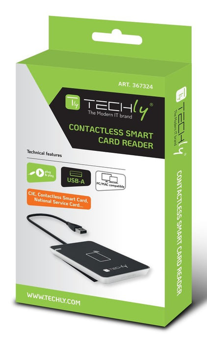 EAN 8059018367324 - Techly I-CARD CAM-CIE lector rfid USB Negro, Plata imagen 2