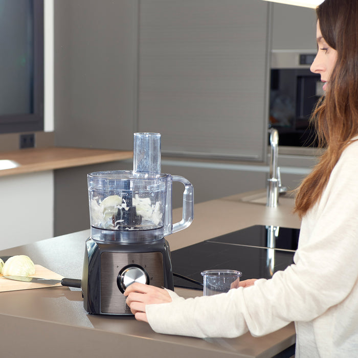 EAN 8432406250055 - Black & Decker BXFPA1200E robot de cocina 1200 W 1,5 L Negro, Acero inoxidable imagen 8