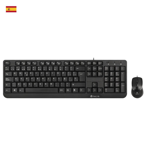 EAN 8435430609479 - NGS Cocoa Kit, QWERTY, ES teclado Ratón incluido Universal USB Negro imagen 1