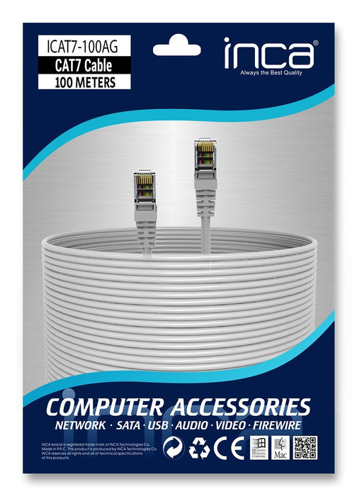 EAN 8681949015960 - Inca ICAT7-100AG cable de red Gris 100 m Cat7 S/FTP (S-STP) imagen 3