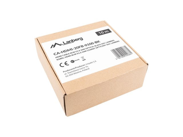 EAN 5901969440881 - Lanberg CA-HDMI-20FB-0100-BK cable HDMI 10 m HDMI tipo A (Estándar) Negro, Plata imagen 2